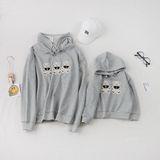 Áo Hoodie Gia đình Familylove - Mẫu Áo Hoodie Family In Hình Chú Gấu Nhỏ Xinh Xắn NI Chất Nỉ Da Cá Cotton 100%