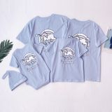 Áo gia đình Familylove - Mẫu Áo gia đình Ngựa Unicorn màu Xanh biển Cotton 100%