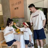 Bộ quần áo gia đình Familylove - set bộ quần áo gia đình in chữ TUOMATUO xinh xắn chất liệu cotton 100% co giãn