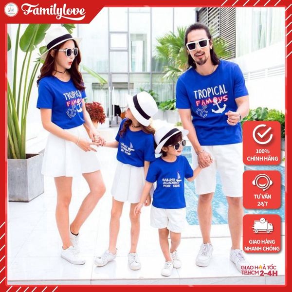 Áo gia đình Familylove - Mẫu Áo gia đình đi biển TROPICAL FAMOUS