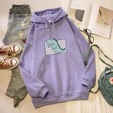 Áo Hoodie Nữ Familylove - Áo khoác Hoodie nữ form rộng họa tiết khủng long đáng yêu chất liệu cotton 100% nỉ da cá