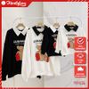 Áo Sweater Gia đình Familylove - Mẫu Áo Gia đình Sweater Dài Tay Gấu Xubawawa Phối Cổ Chất Nỉ Da Cá Cotton 100%