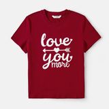 Áo Gia Đình Familylove - Đồng Phục Gia Đình In Chữ Love You More Xinh Xắn Cotton 100% Cao Cấp 2 Màu Trắng Đỏ Đô