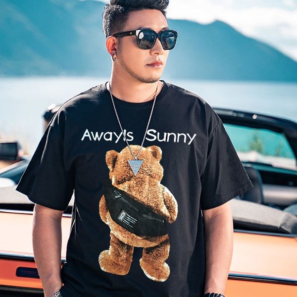 Áo thun nam form rộng chất 100% cotton mềm mịn thấm hút hồ hôi Familylove Gấu Always Sunny Hot Trend