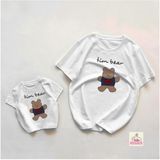 Áo thun bé trai bé gái Familylove - Áo phông trẻ em chú gấu Pooh tim bear đáng yêu chất liệu cotton 100% thoáng mát