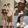 Set gia đình Familylove - Áo áo gia đình Chibi Trà Sữa Woo-Hoo chất liệu cotton 100% co giãn