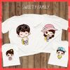Áo gia đình - Đồng phục gia đình đẹp  (Có hình thật + Logo thương hiệu)  Gia đình Chibi du lịch biển