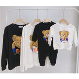 Áo Gia Đình Thu Đông Familylove - Hoodie Gia Đình Họa Tiết Gấu Bear Đáng Yêu Nỉ Da Cá Cao Cấp