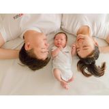 Áo gia đình Familylove - đồ gia đình họa tiết trái tim PAPA ,MAMA ,BABY đáng yêu chất liệu cotton 100%