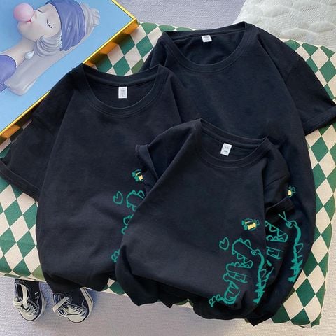 Áo gia đình Familylove - đồ gia đình họa tiết khủng long đáng yêu chất liệu cotton 100%