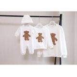 Áo gia đình Thu đông Familylove – Đồ gia đình Mùa Đông họa tiết hình Gấu Nâu dễ thương Chất Cotton Nỉ da cá Cao cấp