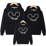 Áo Hoodie Gia đình + Nón/Túi như hình Cotton Nỉ da cá (kèm Logo thương hiệu) Họa tiết Tai mickey