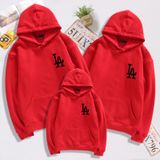 Áo Gia đình Dài Tay Familylove - Mẫu Áo Gia đình Hoodie Dài Tay Nón/Túi Logo LA Chất Nỉ Da Cá Cotton 100%