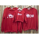 Áo Gia đình Dài Tay Familylove - Mẫu Áo Gia đình Sweater Dài Tay Nón Noel Dad Mom Baby Chất Nỉ Da Cá Cotton 100%