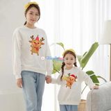 Áo sweater gia đình Familylove - Áo Sweater Noel họa tiết gia đình tuần lộc đáng yêu chất liệu nỉ da cá cao cấp