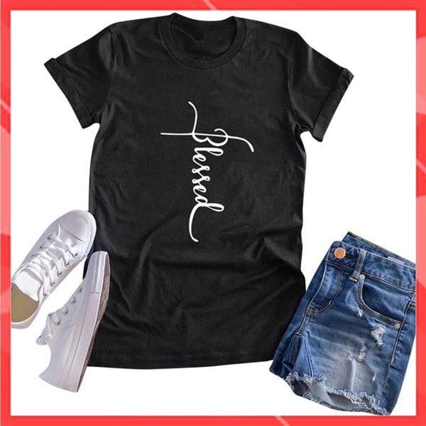 Áo thun phông nam nữ form rộng Familylove - Mẫu áo Unisex Chữ Blessed cách điệu chất Cotton 100% cao cấp