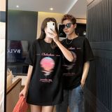 Áo gia đình Familylove - đồ gia đình họa tiết Mặt trời lặn Chduykur  chất liệu cotton 100%