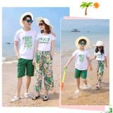 Set Quần Áo Gia Đình Đi Biển Familylove - Set Bộ Đồ Đi Biển Cho Cả Nhóm Và Gia Đình Enjoy Summer Họa Tiết Hoa Lá