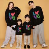 Áo sweater gia đình Familylove - Áo Sweater họa tiết trái tim LOVE chất liệu nỉ da cá cao cấp