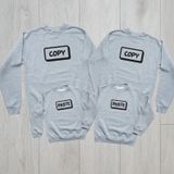 Áo Sweater Gia đình Cotton Nỉ da cá (Hình thật chất áo + Logo Thương hiệu) Chữ Copy Copy Paste