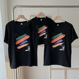 Áo gia đình Familylove - đồ gia đình Postive cầu vồng năng động chất liệu cotton 100 cao cấp