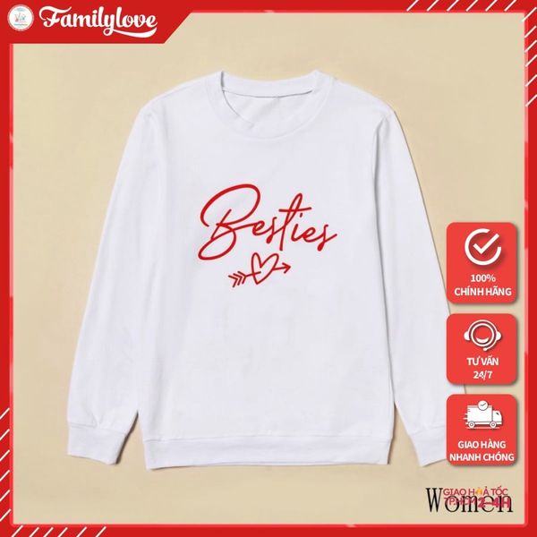 Áo Sweater Nữ Form Rộng cotton Nỉ Da Cá (KÈM HÌNH THẬT CHẤT ÁO CÓ LOGO THƯƠNG HIỆU) in Chữ Besties