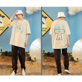 Áo thun phông nam form rộng Familylove - Mẫu áo thun nam tay lỡ Rickis chất Cotton 100% cao cấp