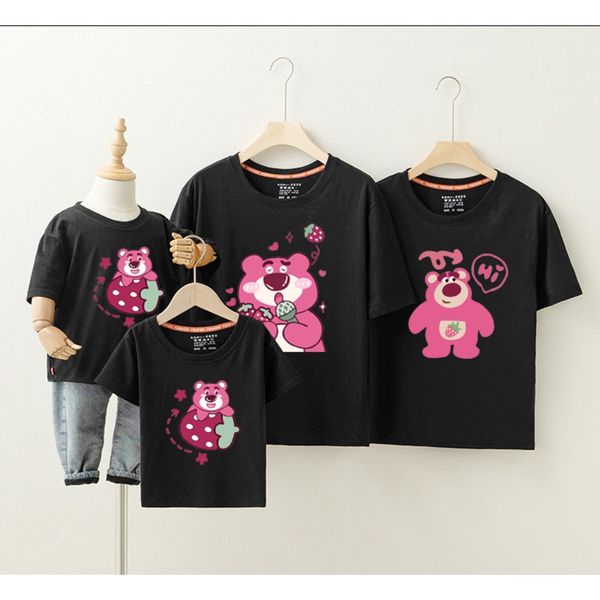Áo gia đình Familylove - đồ gia đình họa tiết gấu dâu LOTSO đáng yêu chất liệu cotton 100% cao cấp