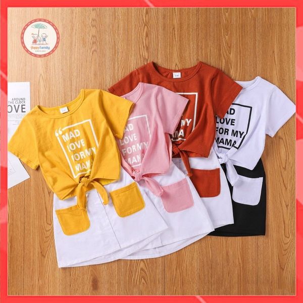 Set quần áo cho bé gái Made Love for My Mama  Size từ 9-55kg. Chuẩn shop - Logo thương hiệu Thun cotton 100% cao cấp
