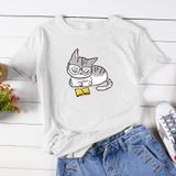 Áo thun phông nam nữ form rộng Familylove - Mẫu áo Unisex Chú Mèo đọc Sách chất Cotton 100% cao cấp