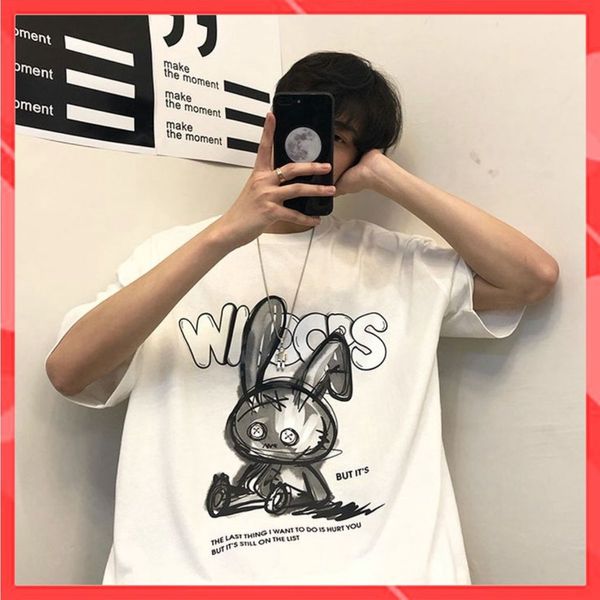 Áo thun phông nam form rộng Familylove - Mẫu áo thun nam tay lỡ Chú Thỏ WIOORS chất Cotton 100% cao cấp