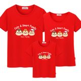 Áo gia đình Familylove - Mẫu Đồng phục gia đình Họa Tiết Sóc Chuột Cute &Smart Family chất liệu cotton 100% co giãn