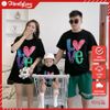 Áo gia đình Familylove - áo váy đầm gia đình LOVE sắc màu chất liệu cotton 100% mềm mịn siêu mát