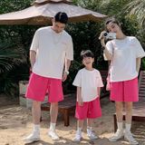 Bộ quần áo gia đình Familylove - set bộ quần áo gia đình in chữ CHIDHOOD IS FEARLESS chất liệu cotton 100% co giãn