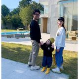 Áo Sweater Gia Đình Familylove - Mẫu Áo Gia Đình Sweater Dài Tay Chú Gấu Just Relax Chất Nỉ Da Cá Cotton 100%