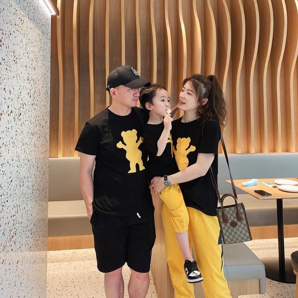 Bộ quần áo gia đình Familylove - set bộ quần áo gia đình họa tiết gấu đáng yêu chất liệu cotton 100% co giãn
