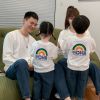 Áo Gia Đình Thu Đông Familylove -Mẫu Gia Đình Thu Đông Sweater In Hình Cầu Vồng Noha Chất Liệu Nỉ Da Cá Cao Cấp