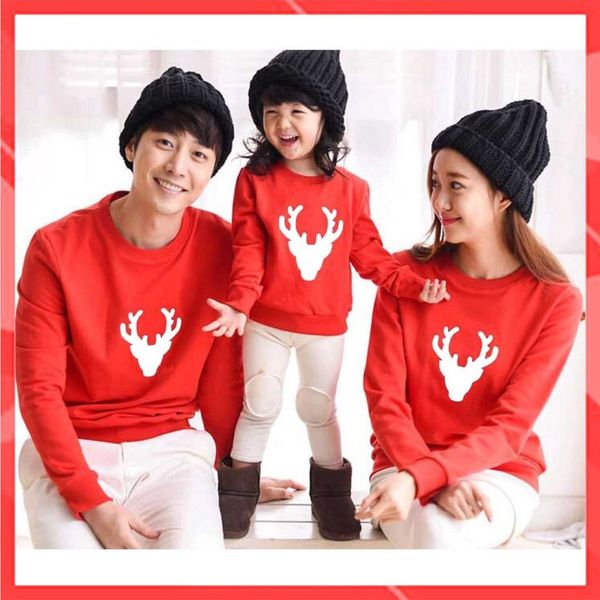 Áo Hoodie Gia Đình Familylove - Áo Hoodie Hình sưng Hưu mặc Noel Thương Chất Liệu Nỉ Da Cá Cao Cấp