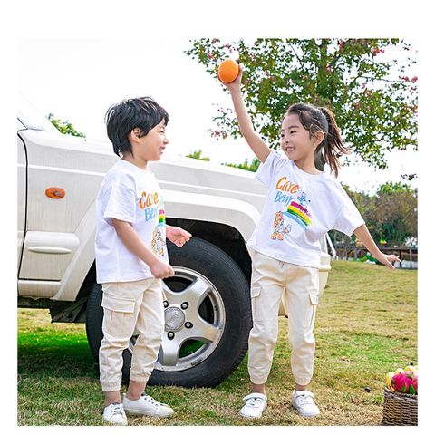 Áo Gia Đình Familylove - Mẫu Áo Đồng Phục Gia Đình Họa Tiết Chú Gầu Cầu Vồng Care Bear Chất Liệu Cotton 100% Co Giãn