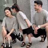 Bộ quần áo gia đình Familylove - set bộ quần áo gia đình họa tiết Basic chất liệu cotton 100% co giãn