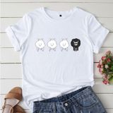 Áo thun phông nam nữ form rộng Familylove - Mẫu áo Unisex 3 chú Cừu Trắng và Cừu Đen chất Cotton 100% cao cấp