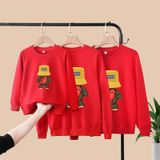 Áo sweater gia đình Familylove - Áo Sweater họa tiết gấu Forever chất liệu nỉ da cá cao cấp