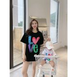 Áo gia đình Familylove - áo váy đầm gia đình LOVE sắc màu chất liệu cotton 100% mềm mịn siêu mát