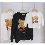 Áo Gia Đình Thu Đông Familylove - Áo Gia Đình Mùa Đông 3/4/5 Người Cotton Nỉ Cao Cấp Họa Tiết Gấu Bear Dễ Thương