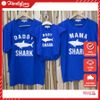 Áo thun cotton gia đình Familylove – Set áo gia đình baby shark chất Cotton màu Xanh Bích