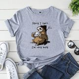 Áo thun phông nam nữ form rộng Familylove - Mẫu áo Unisex nữ  Cotton 100% cao cấp Con Lười Rất bận Very Busy