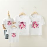 Áo gia đình Familylove - đồ gia đình họa tiết Gấu Dâu đáng yêu chất liệu cotton 100% cao cấp