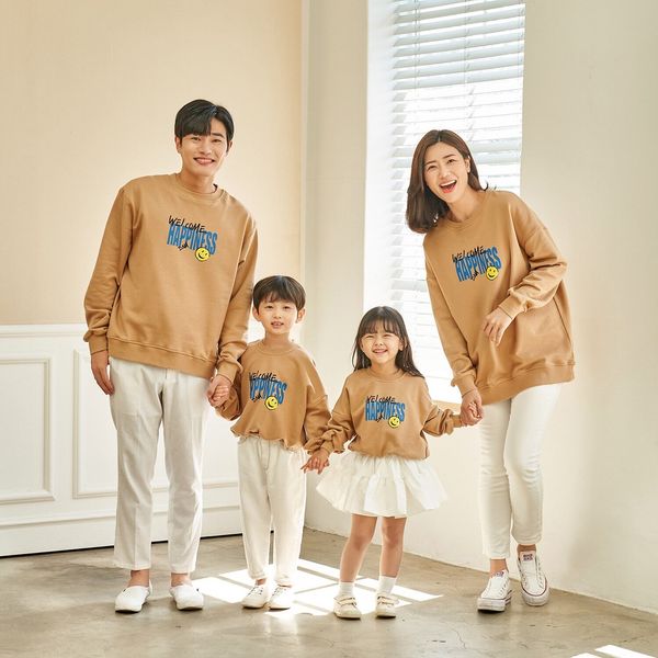 Áo Gia Đình Thu Đông Familylove - Mẫu Đồ Gia Đình Thu Đông Sweater WELCOME HAPPINESS Chất Liệu Nỉ Da Cá Cao Cấp