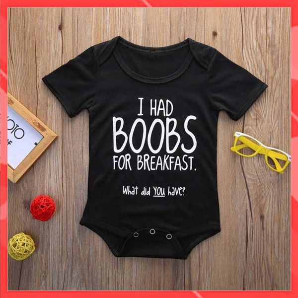 Bodysuite cho bé, áo liền quần trẻ sơ sinh  Mẫu has boobs  Hàng thương hiệu - Cotton 100% - Mát, An toàn cho bé