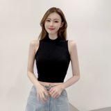 Áo Croptop thun nữ form ba lỗ ôm người body  Cotton 100% - Thương hiệu HappyFamily chính hãng  Họa tiết trơn 5 MÀU